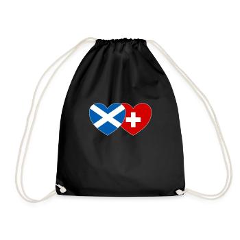 Ecosse Suisse Flag Heart - Sac de sport léger - noir - Devant