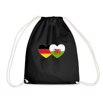 Germany Wales Flag - Drawstring Bag - black - Front