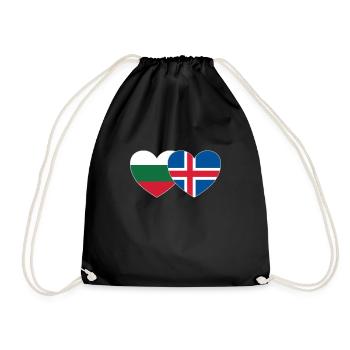 Bulgarien Island Flagge Herz - Turnbeutel - Schwarz - Vorne