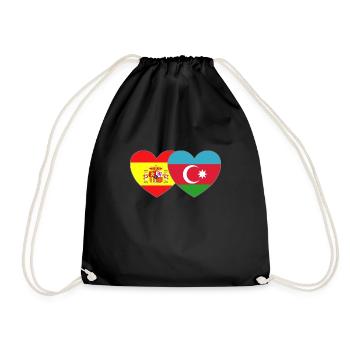 Espagne Azerbaïdjan Drapeau Cœur - Sac de sport léger - noir - Devant
