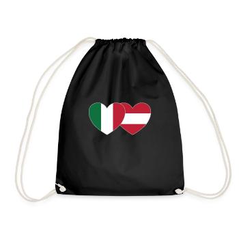 Italie Autriche Drapeau Cœur - Sac de sport léger - noir - Devant