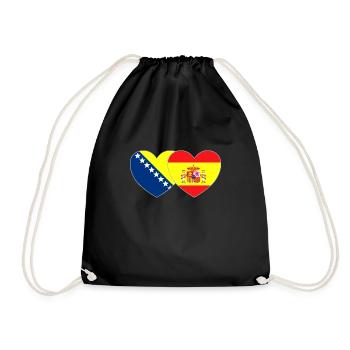 Bosnie Espagne Drapeau Cœur - Sac de sport léger - noir - Devant