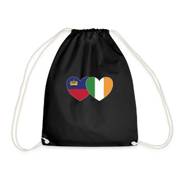 Liechtenstein Irland Flagge Herz - Turnbeutel - Schwarz - Vorne