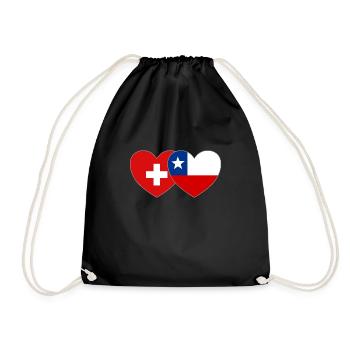 Suisse Chili Flag Heart - Sac de sport léger - noir - Devant