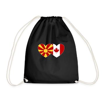 Mazedonien Kanada Flagge Herz - Turnbeutel - Schwarz - Vorne