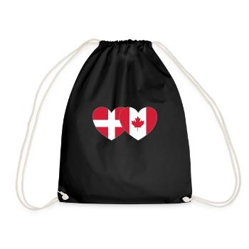 Danemark Canada Flag Heart - Sac de sport léger - noir - Devant