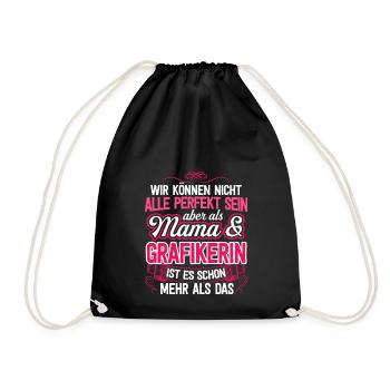 GRAFIKERIN - Mama - Turnbeutel - Schwarz - Vorne