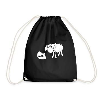 Schaf - Mäh - Drawstring Bag - black - Front