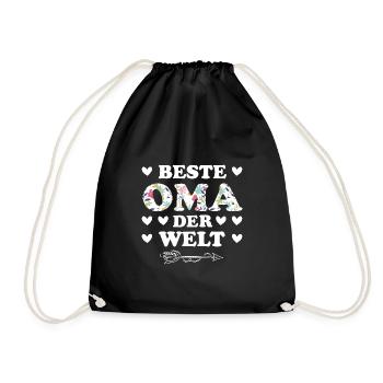 Oma Großmutter Großmütter Geschenk - Turnbeutel - Schwarz - Vorne