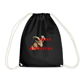 Steinbock Swiss Happiness - Turnbeutel - Schwarz - Vorne