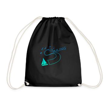 Sailing Segeln - Turnbeutel - Schwarz - Vorne