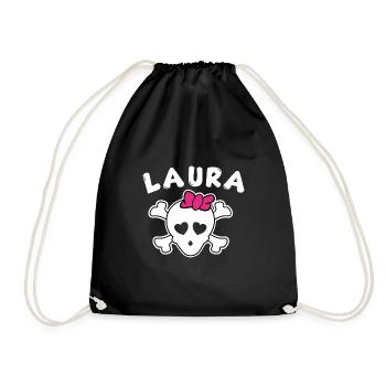 Pirate Laura Design pour Filles et Femmes - Sac de sport léger - noir - Devant