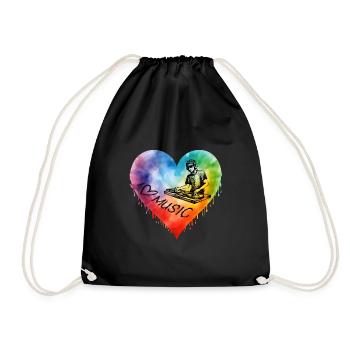 I Love Music - Turnbeutel - Schwarz - Vorne