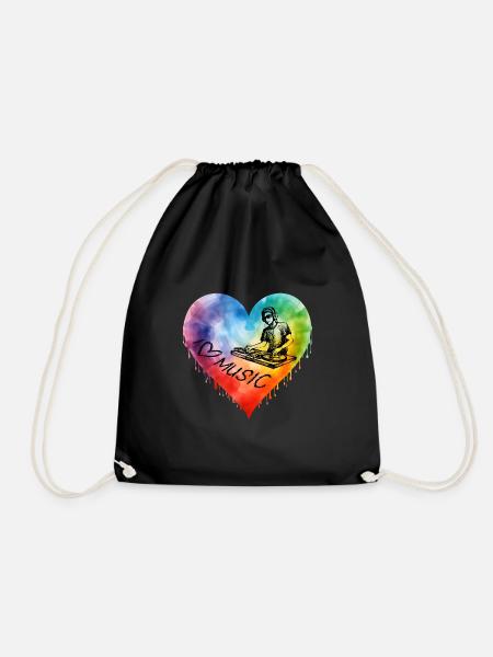 I Love Music - Turnbeutel - Schwarz