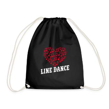 Danse en ligne Danser avec l’amour et le cœur - Sac de sport léger - noir - Devant