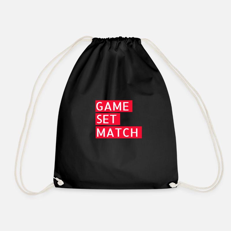 Game set match - Drawstring Bag - black