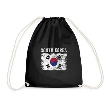 Drapeau sud-coréen en détresse - Sac de sport léger - noir - Devant