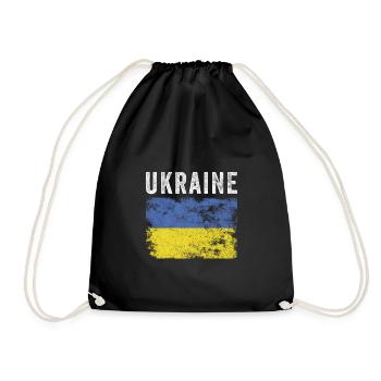 Drapeau ukrainien en détresse - Drapeau ukrainien - Sac de sport léger - noir - Devant