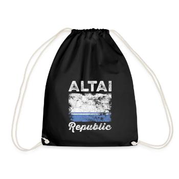 Altai Flag Distressed - Altaian Flag - Drawstring Bag - black - Front