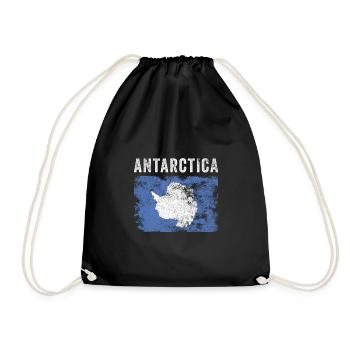 Antarctica Flag Vintage - Antarctic Flag - Drawstring Bag - black - Front