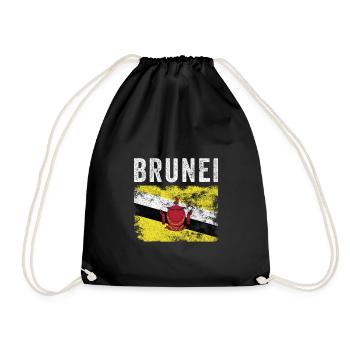 Brunei Flag Distressed - Bruneian Flag - Turnbeutel - Schwarz - Vorne