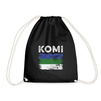 Drapeau Komi en détresse - Drapeau Komi - Sac de sport léger - noir - Devant