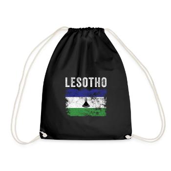 Lesotho Flag Distressed - Basotho Flag - Turnbeutel - Schwarz - Vorne
