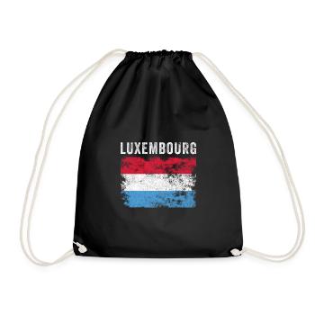 Luxembourg Flag Distressed - Drawstring Bag - black - Front