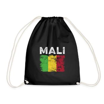 Drapeau du Mali en détresse - Drapeau malien - Sac de sport léger - noir - Devant