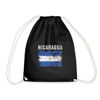 Nicaragua Flag Vintage - Nicaraguan Flag - Drawstring Bag - black - Front