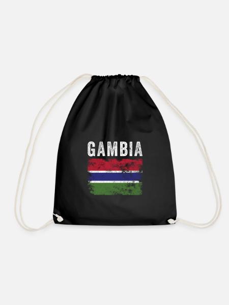 Gambia Flag Distressed - Gambische Flagge - Turnbeutel - Schwarz