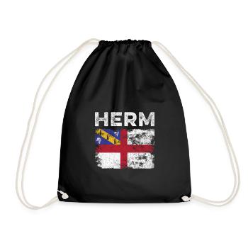 Herm Flag Distressed - Herm Flag - Drawstring Bag - black - Front