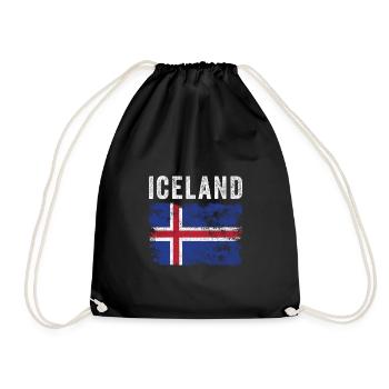 Drapeau islandais en détresse - Drapeau islandais - Sac de sport léger - noir - Devant