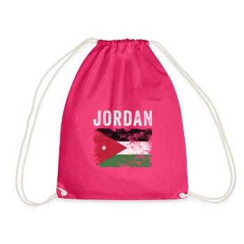 Drapeau jordanien en détresse - Drapeau jordanien - Sac de sport léger - fuchsia - Devant