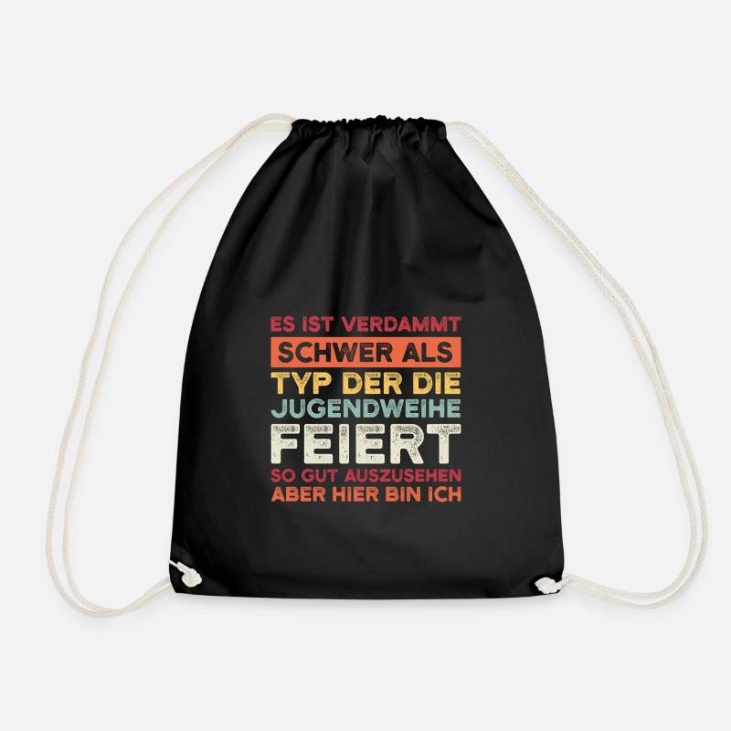 Jugendweihe Jugend Jugendfeier Geschenk - Turnbeutel - Schwarz