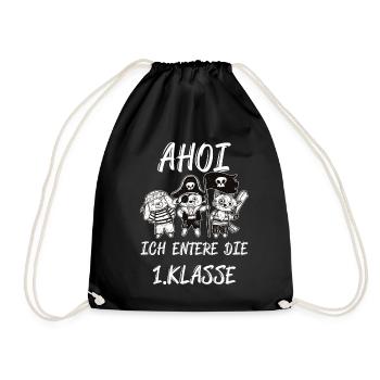 Schulanfänger Ahoi - Turnbeutel - Schwarz - Vorne
