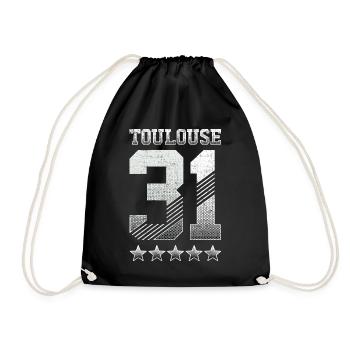 Toulouse 31, 5 étoiles, "Halftones" - Sac de sport léger - noir - Devant