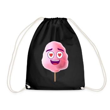 Barbe à papa rose - Sac de sport léger - noir - Devant