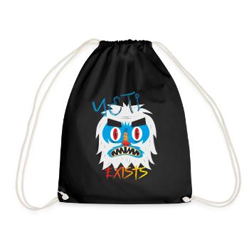 monster- Yeti exists! - Drawstring Bag - black - Front