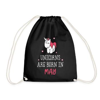 Unicorns are born in May - Turnbeutel - Schwarz - Vorne