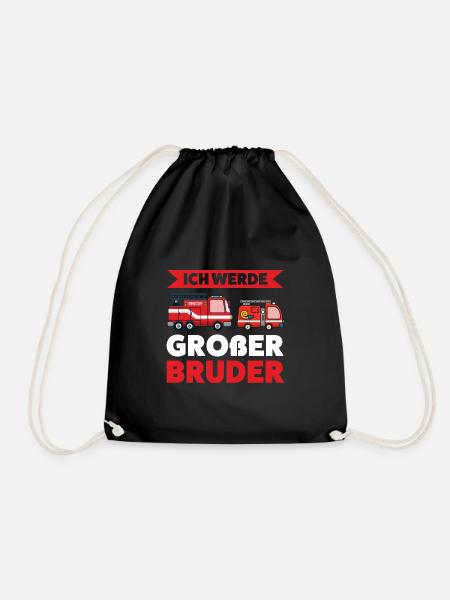 Großer Bruder Feuerwehr Grosser Bruder Geschenk - Turnbeutel - Schwarz