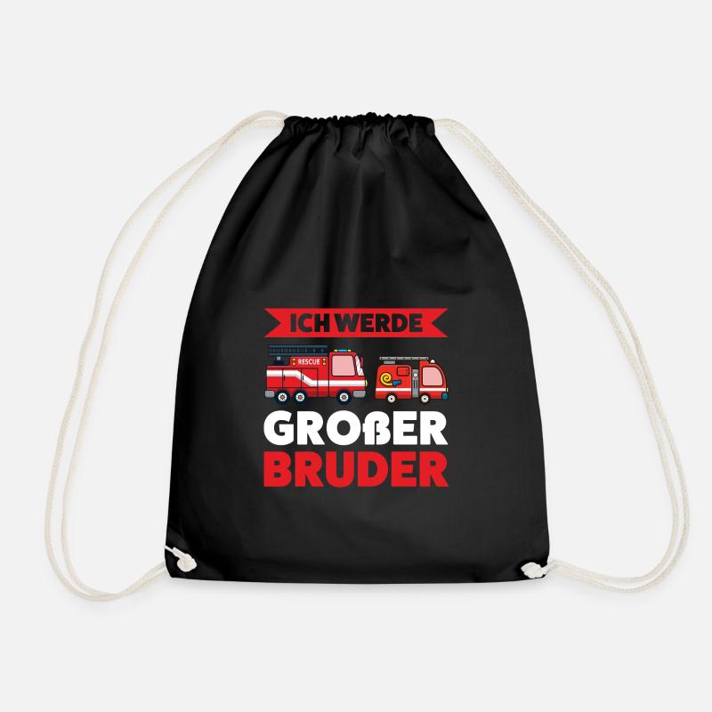 Großer Bruder Feuerwehr Grosser Bruder Geschenk - Turnbeutel - Schwarz