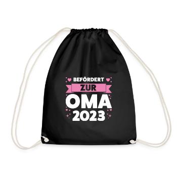 Oma 2023 Großmutter Großmütter Geschenk - Turnbeutel - Schwarz - Vorne