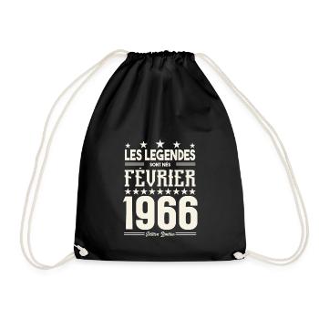 cadeau d'anniversaire Février 1966. février 1966. - Sac de sport léger - noir - Devant