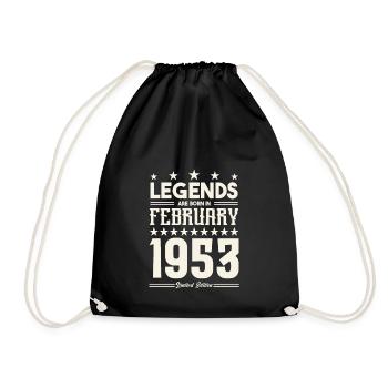 Geschenklegende Februar 1953. Geschenk Februar 1953. - Turnbeutel - Schwarz - Vorne