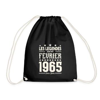 cadeau d'anniversaire Février 1965. février 1965. - Sac de sport léger - noir - Devant
