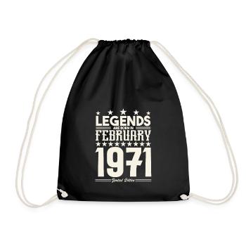 Gift legend February 1971. Gift February 1971. - Drawstring Bag - black - Front