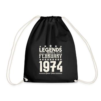 Gift legend February 1974. Gift February 1974. - Drawstring Bag - black - Front