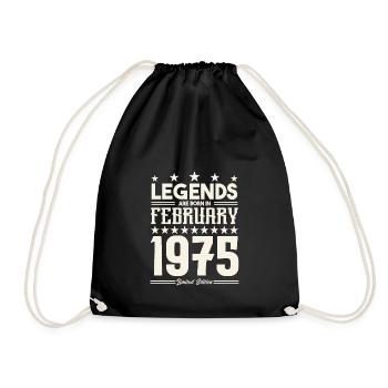 Gift legend February 1975. Gift February 1975. - Drawstring Bag - black - Front