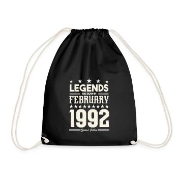 Gift legend February 1992. Gift February 1992. - Drawstring Bag - black - Front